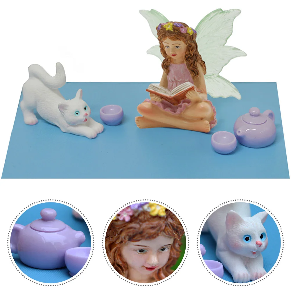 

Cat Outdoor Decor Figurines Artificial Miniature Landscape Home Decoration Statue