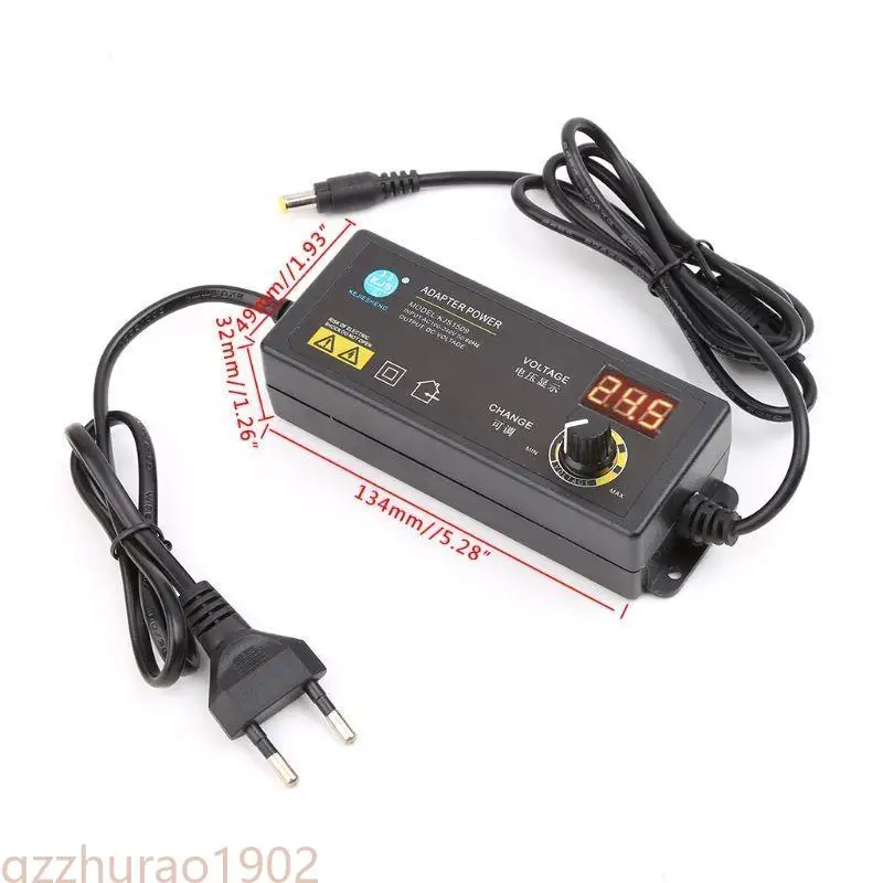 97QBの調整可能な電源アダプター電圧デジタルディスプレイ画面3V-12V 5A EUプラグ