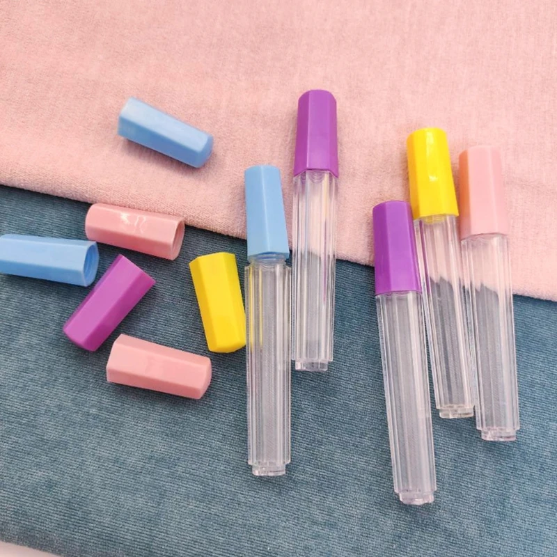 4/10pcs Clear Sewing Needles Storage Tube Plastic Pin Bottle with Scale Bead Button Container Box Holder Colorful Cap Needlework