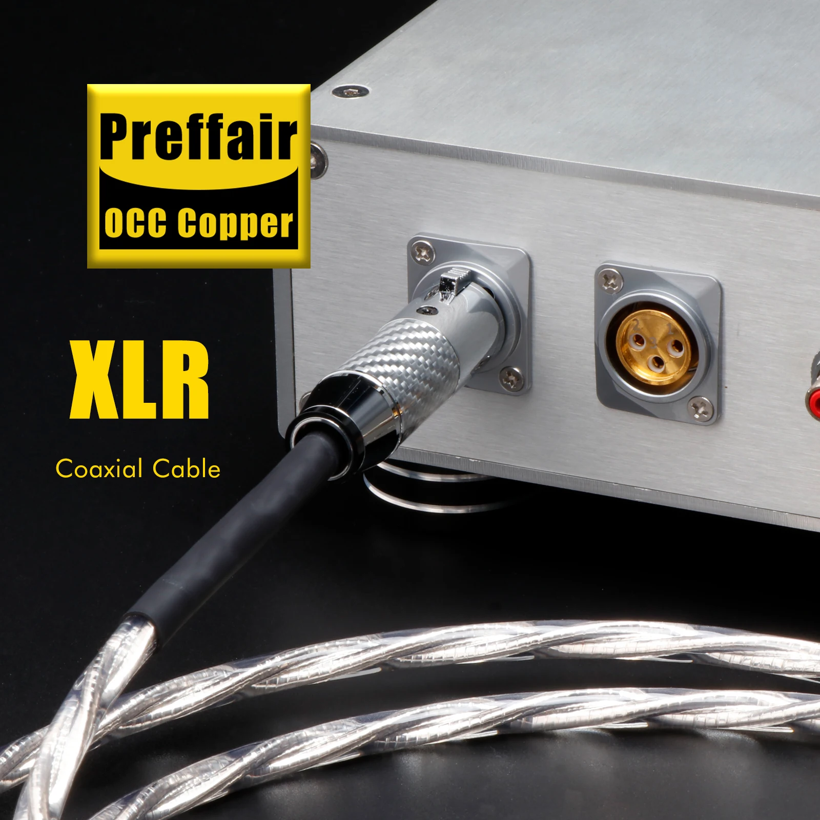 ミュージックリボン 110Ω 同軸XLR 3ピン デジタルバランスケーブル ホワイト24Kカーボンファイバーシェル アンプオーディオ信号ケーブル