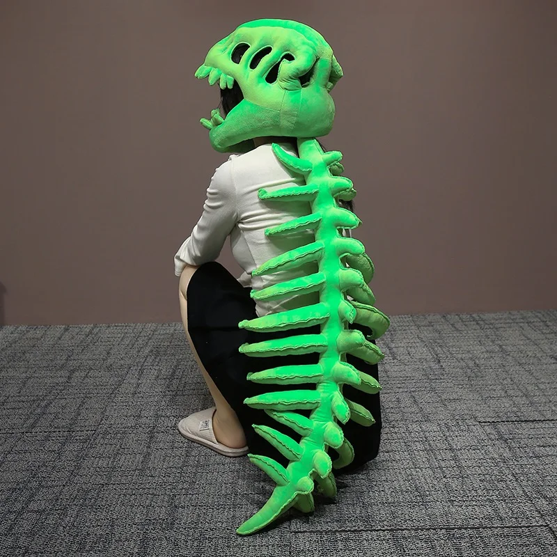 75/115 CM Grote Maat Cool Wearable Dinosaurus Skelet Levensechte Schedel Wervelkolom Knuffels voor Creatieve Cosplay Halloween kostuum Gift