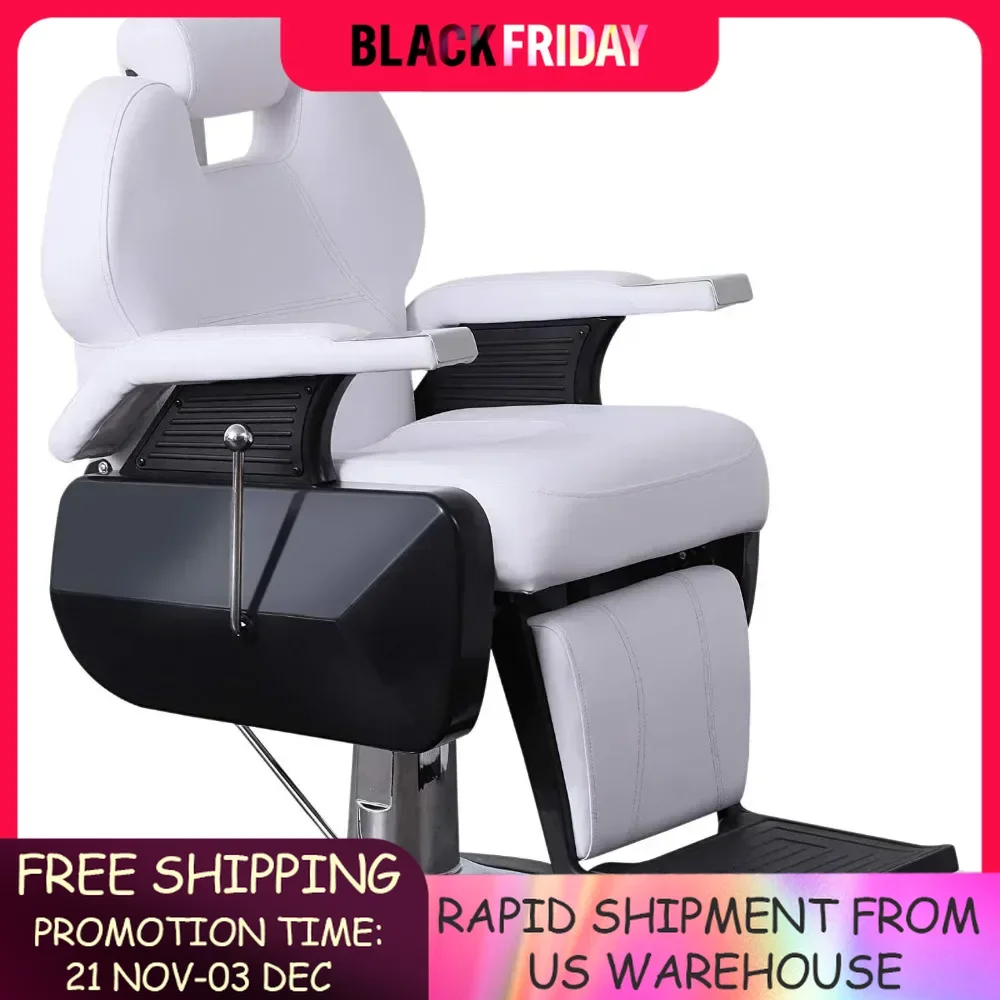 

Heavy Duty Reclining Barber Chair All Purpose Hydraulic Salon for Barbershop Stylist Tattoo Chair