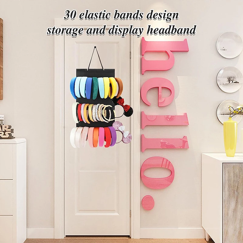 1Pc Wall Mount Headband Holder For Women Girls Felt Headbands Organizer Hair Bow Storage Hairpins Hair Accessories Display Stand