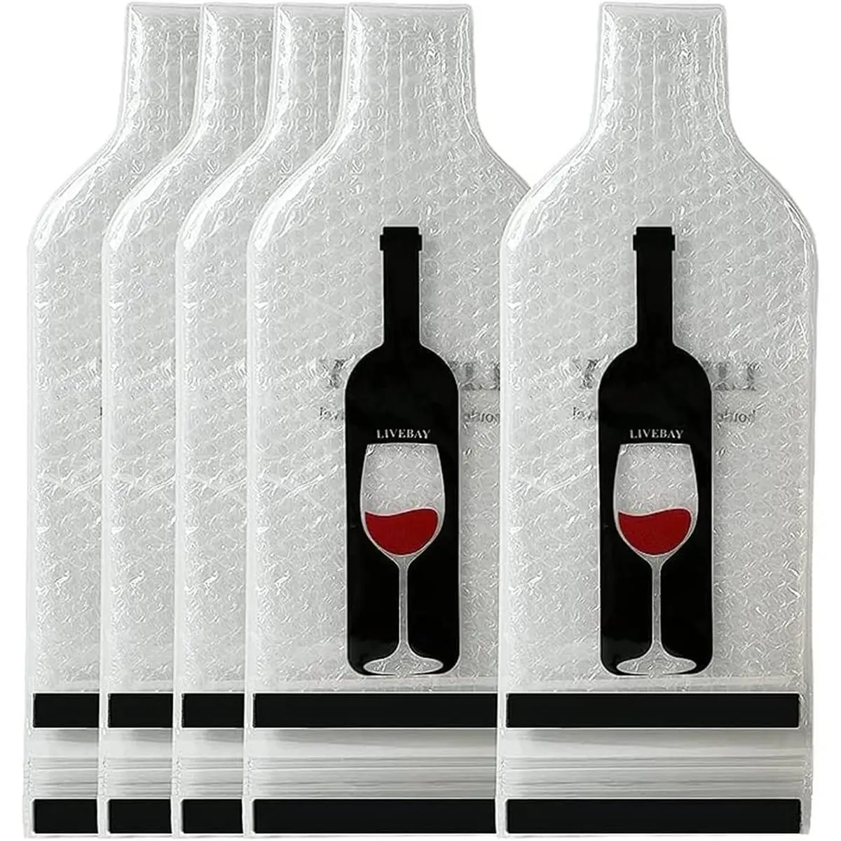 2026 Trend 5pcs Reusable Travel Wine Bottle Protectors for Planes, Cars, Cruises, and Luggage - Leak-Proof