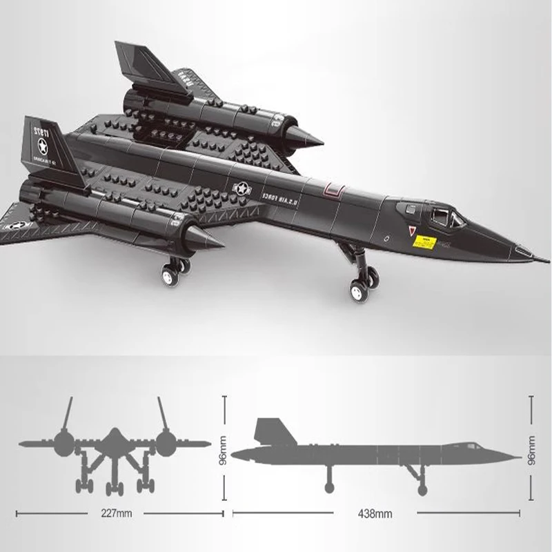 

Строительный блок Blackbird, истребитель, детский образовательный подарок, военный Sr-71, разведывательный самолет, вертолет, сборная игрушка для мальчиков
