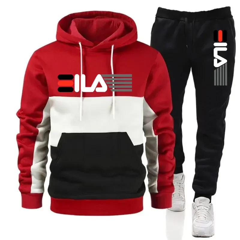 

2023 Fall/Winter Sportswear Mens Tracksuit 2-piece Sweatshirt + Sweatpants Sportswear Hoodie Casual Men's Clothing Hoodie Set