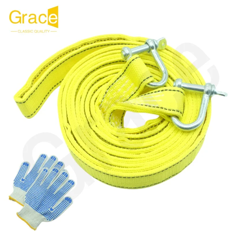 Car Trailer Rope Off road Pulling Rope 6-ton 5M Trailer with Rescue Pulling Rope Steel Wire Rope Rope Recovery Kit for SUV, UTV,