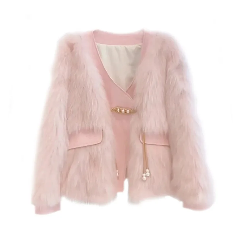 

European and American Foreign Trade Small Fragrant Style Imitation Mink Fur Jacket 2026 Women's High-end Fur Integrated Fur Top