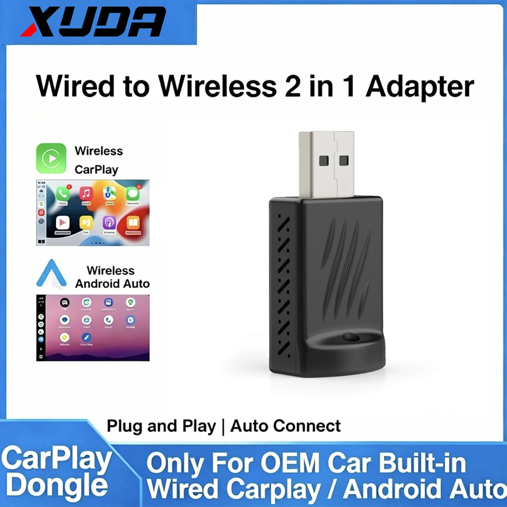 

2in1 Wireless CarPlay Dongle Wireless Android Auto Adapter AI Smart Box For Car With Wired CarPlay Car Intelligent Systems