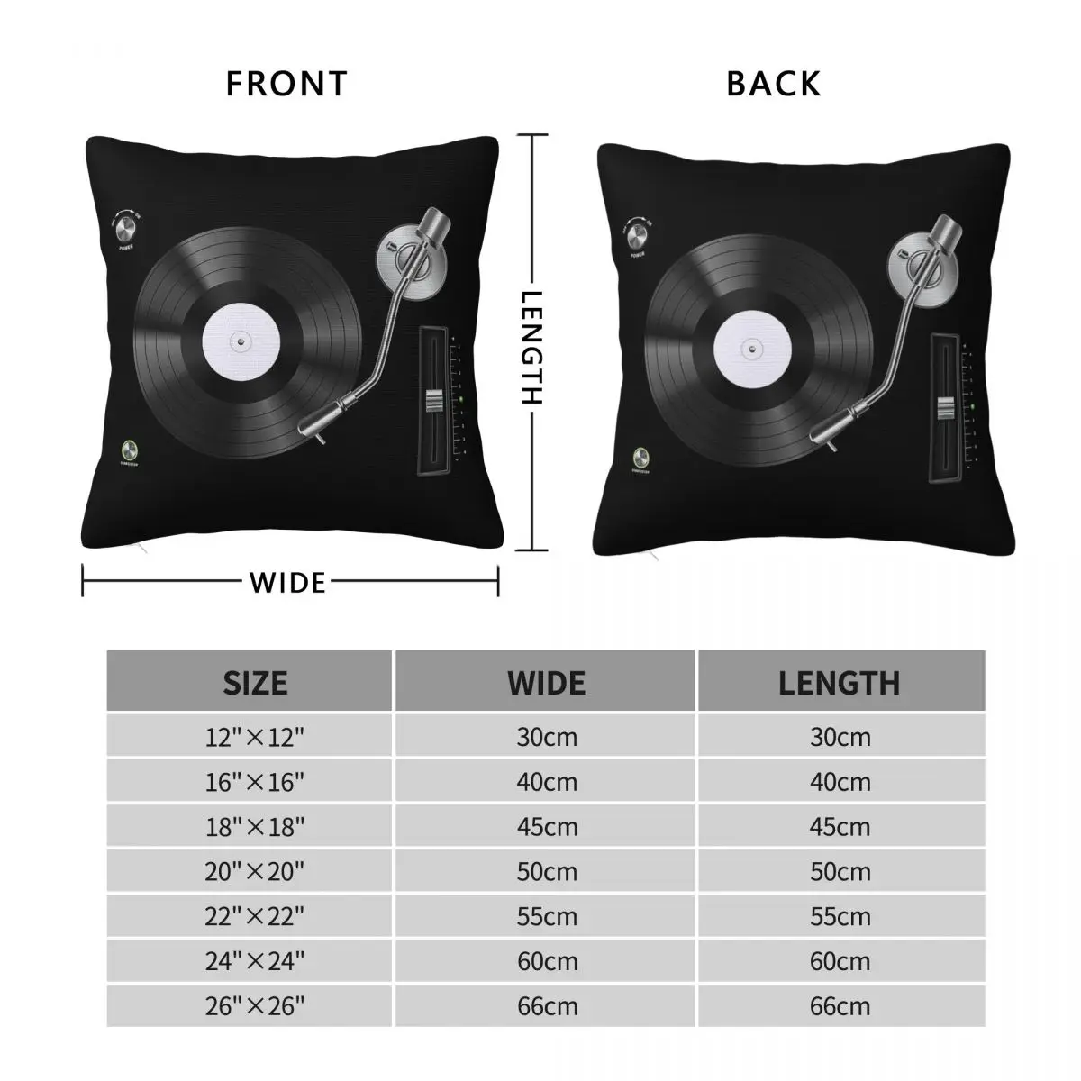 Turntable Audio Lp Vinyl Record Player Pillowcase Polyester Linen Velvet Creative Zip Decor Pillow Case Home Cushion Cover 45x45