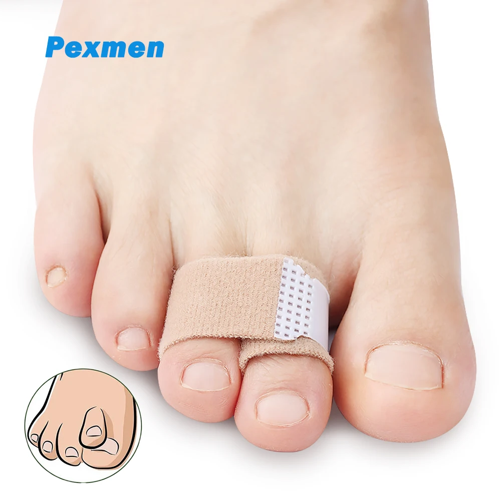 Pexmen 1/2/5/10Pcs Hammer Toe Straightener Toes Wraps Splint for Correcting Crooked Toe & Overlapping Toes Protector Separator