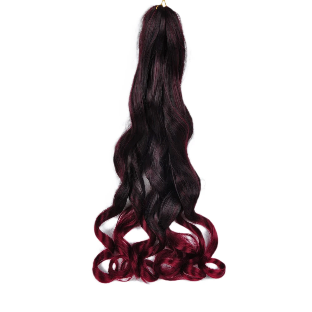 Curly Crochet Braiding Hair Synthetic Loose Wave Ombre Braids Hair for Women Spiral Curls Pre Stretched Hair Extensions