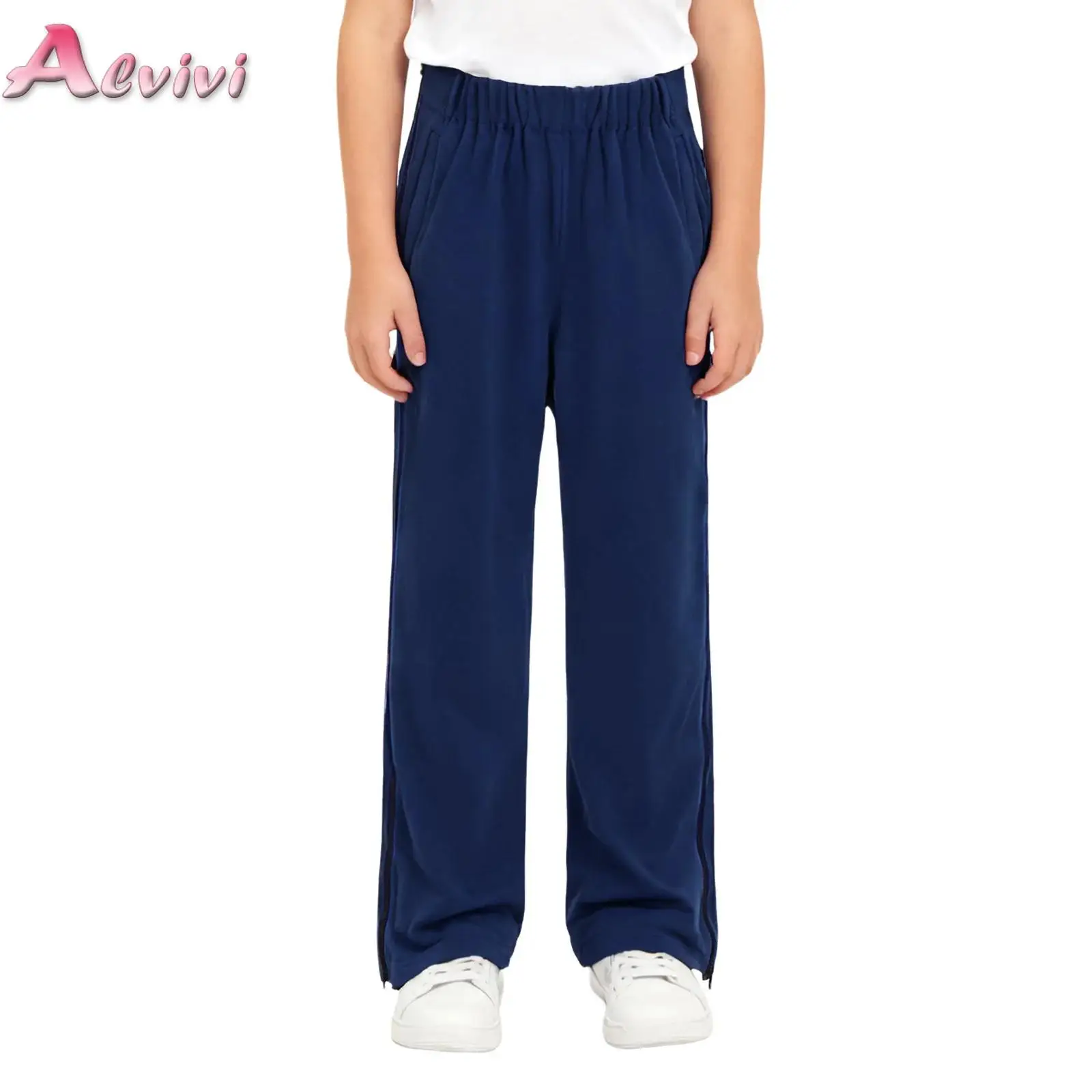 

Kid Boys Girls Special Needs Adaptive Clothing Cotton Surgery Trousers Elastic Sides Double Full Zippers Sensory Friendly Pants