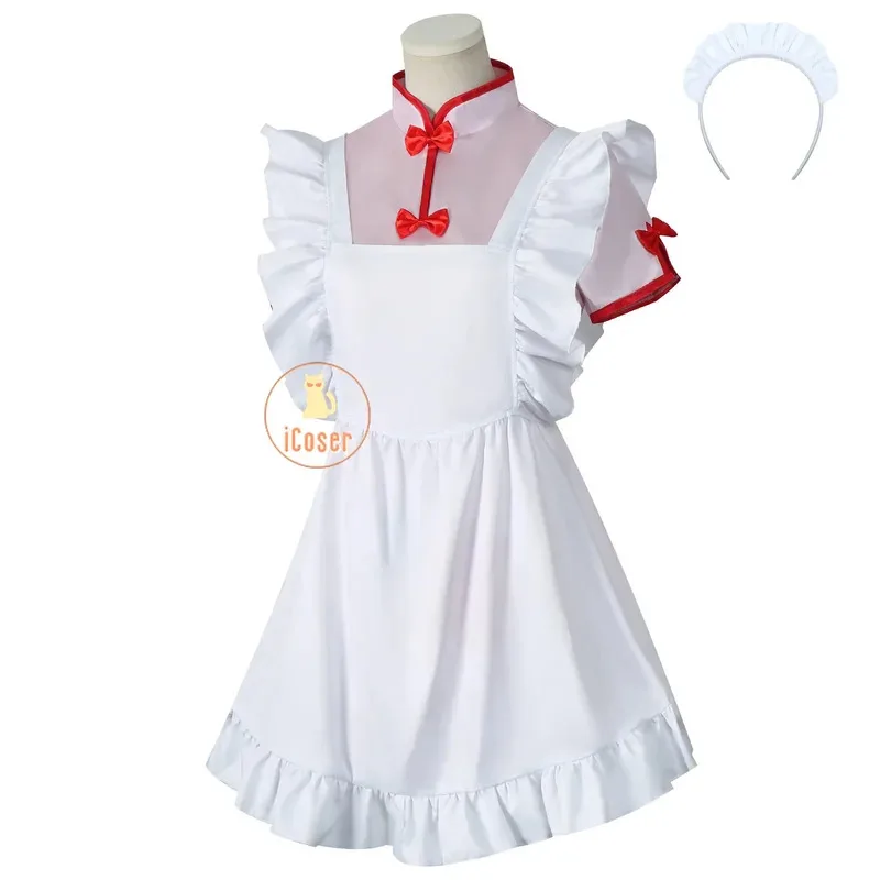 Anime 1/2 champú Cosplay disfraz peluca vestido uniforme de sirvienta Cheongsam sombreros Ranma Saotome fiesta de Halloween mujeres niñas Propx; 8'm6