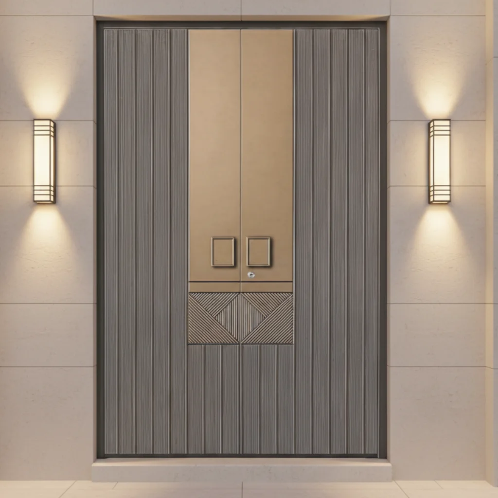 Modern Waterproof Cast Aluminum Garden Gates Contemporary Design for Self-Built Homes & Villas Double Doors Security Entry Doors