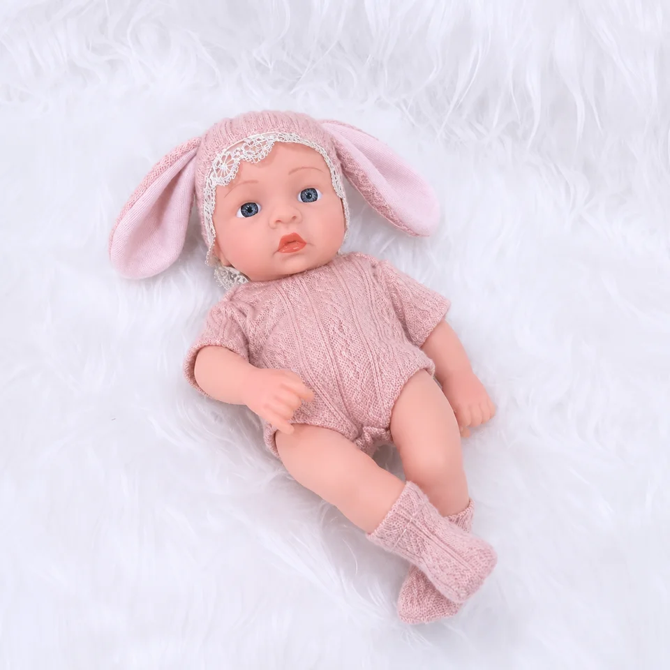リボーンドール（20 cmベビー） 20cm全身ビニール製リボーンドール（服付き）、リアルな柔らかな手触り