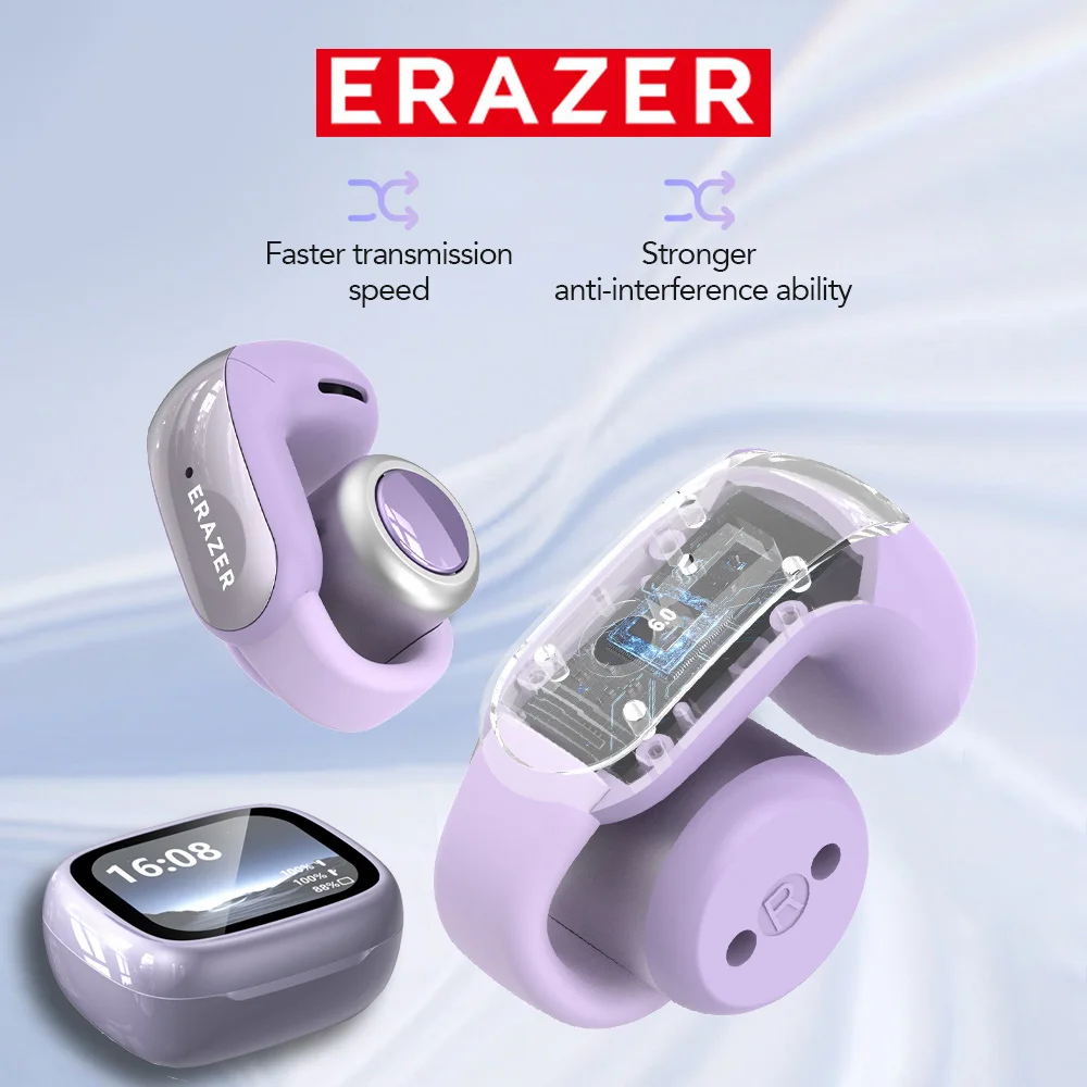 

Headphones Bluetooth Wireless Gamer Headset ERAZER High Quality Wireless Earphones LCD Display Control Noise Canceling