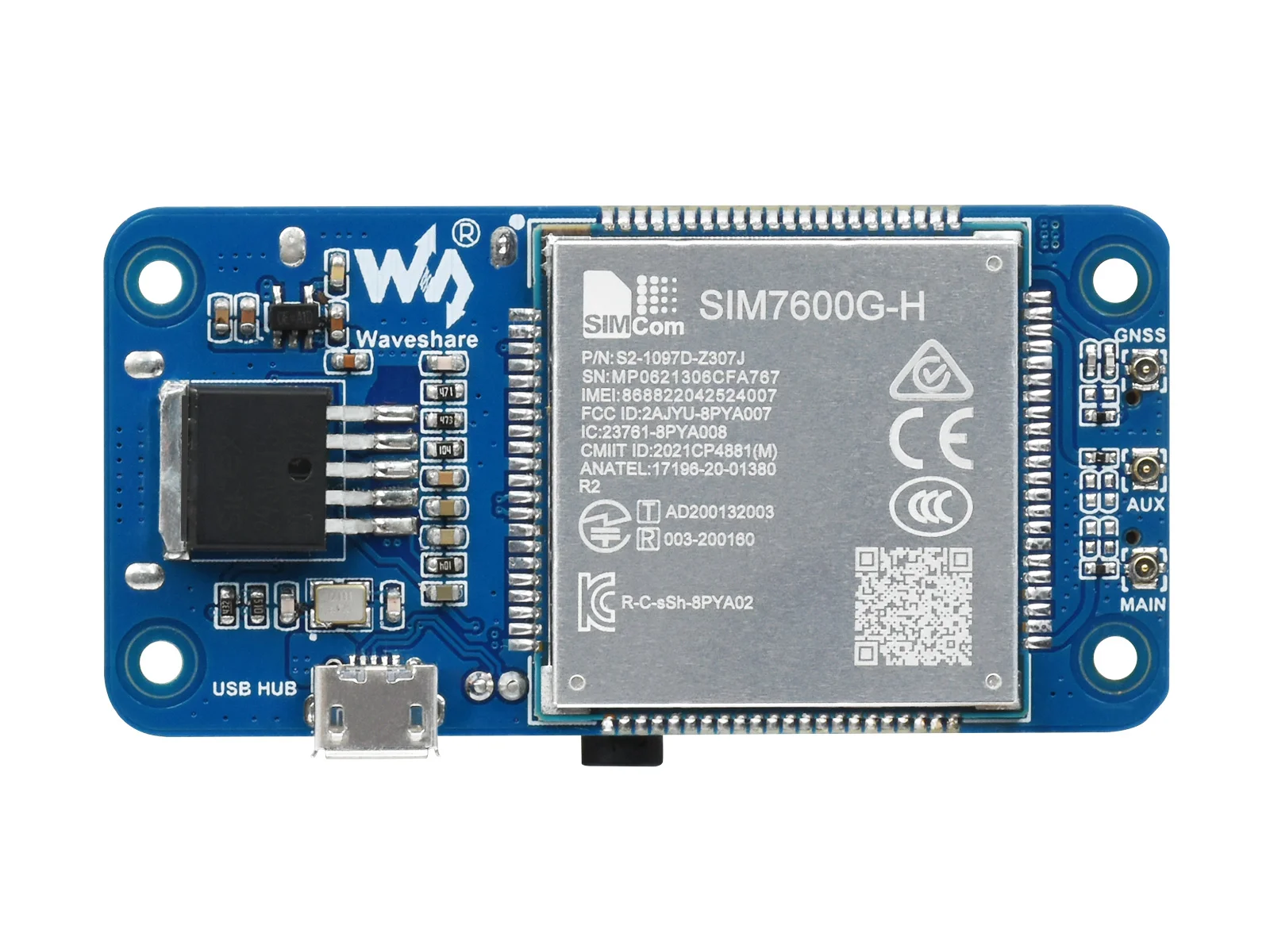 in stock! SIM7600G-H Antenna kit 4G HAT for Raspberry Pi, LTE Cat-4 4G Support, GPS Glonass GNSS Positioning, Global Band