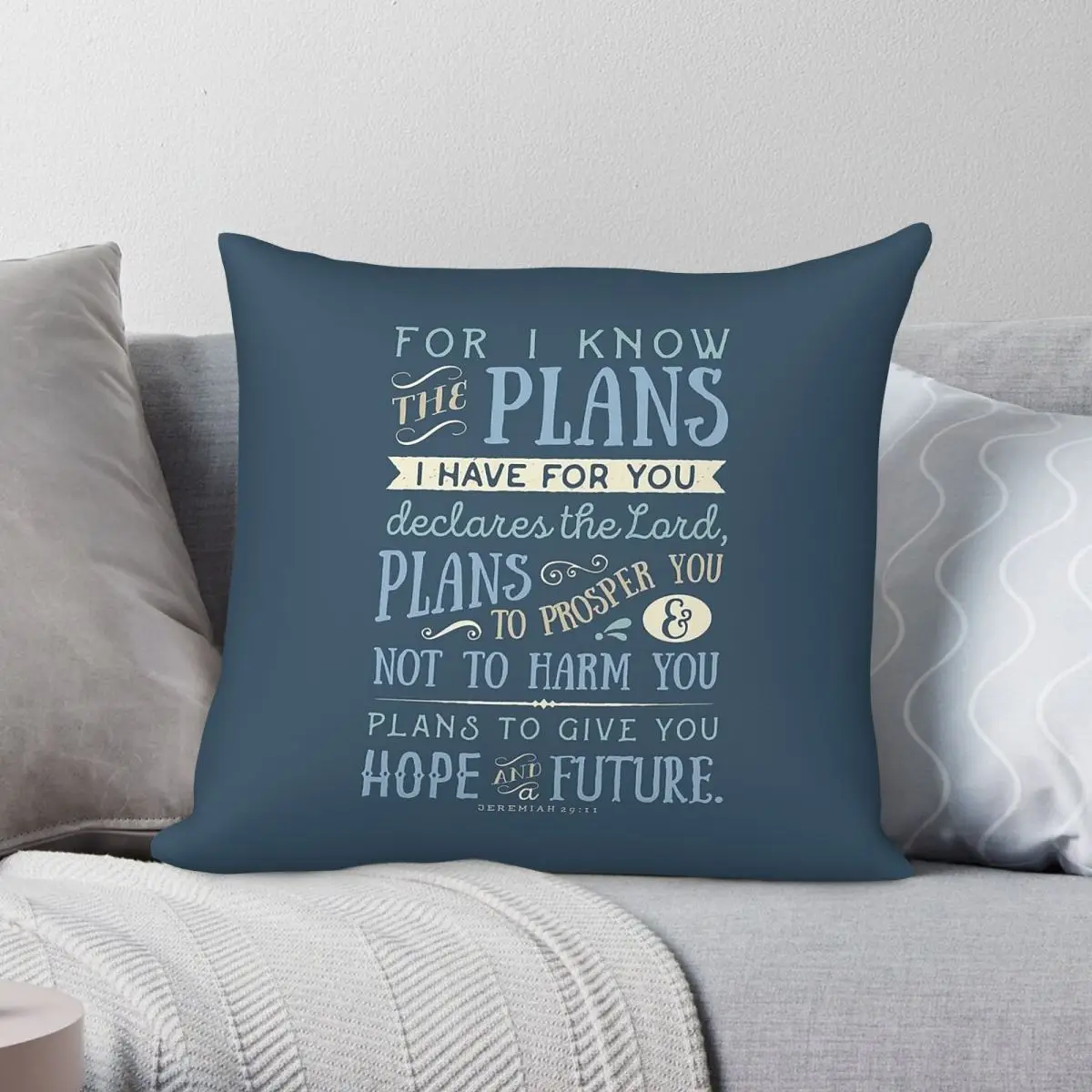 Hope And A Future Jeremiah Bible Verse Square Pillowcase Polyester Linen Velvet Printed Zip Decor Pillow Case Room Cushion Cover