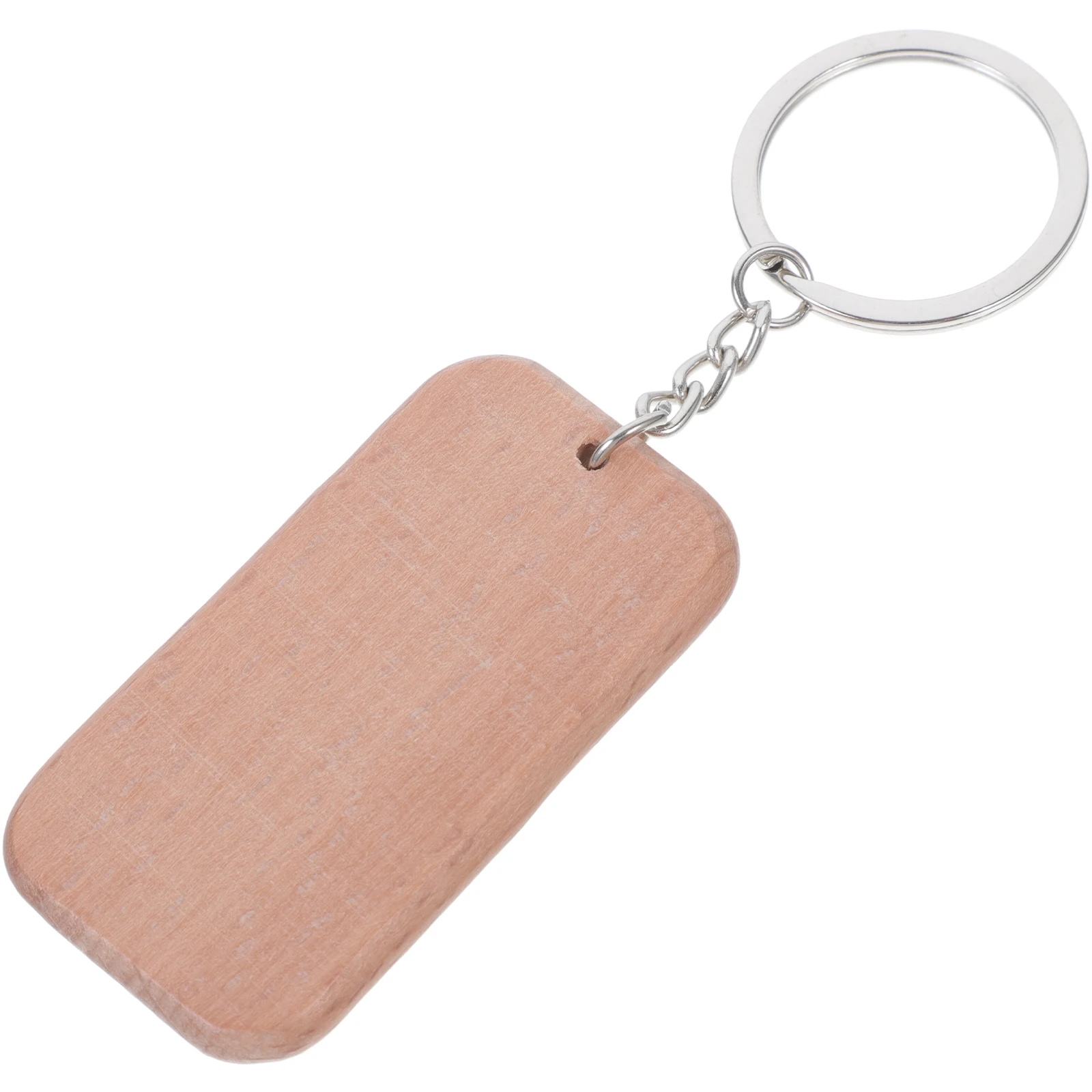 

10 Pcs Wooden Label Tags Blank Keychains Unfinished Accessories Lightweight Durable Diy Craft Rectangle Shape