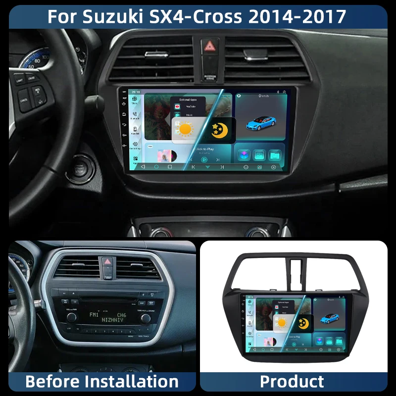 

For Suzuki SX4 S-Cross 2014 2015 2016 2017 Android 13 Car Radio Multimedia Player Stereo GPS WIFI+4G wireless Carplay Auto video