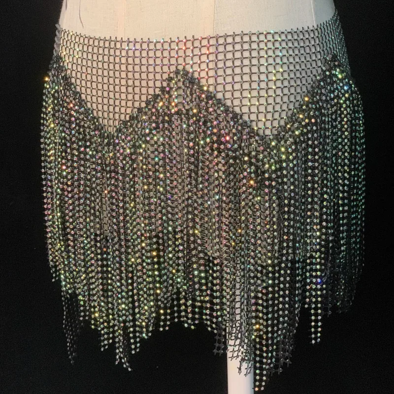 Customized New Belly Dance Belt Waist Chain Dreamy Star River Famous Butt Curtain Full Diamond Pure Handmade Performance Dress