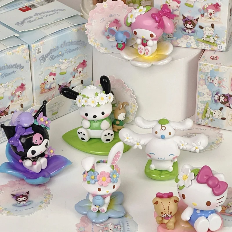

TOPTOY Sanrio Blind Box Spring Flower Series Mystery Box Cute Kawaii Model Doll Favorite Of Girls Decoration Pendant Gift Toy
