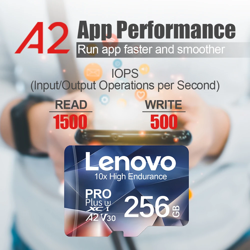 بطاقة Lenovo الأصلية 2 تيرا بايت 1 تيرا بايت 512 جيجا بايت 128 جيجا بايت 64 جيجا بايت مايكرو SD TF U3 V30 4K ذاكرة عالية الدقة للتبديل/الهاتف/الكمبيوتر مع محول SD