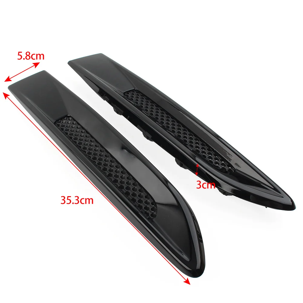 Gloss Black Car Front Side Fender Air Vent Outlet Grille Trim For Jaguar XE F-Pace 2016-2020 For XF X260 2016-2021 T2H17749