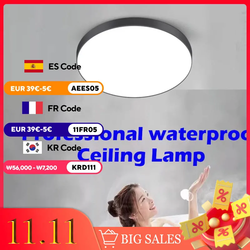 Bathroom Light Waterproof Led Ceiling Lights 18W 30W 40W Round Led Ceiling Lamp For Kitchen Living Room Balcony Toilet 110V 220V