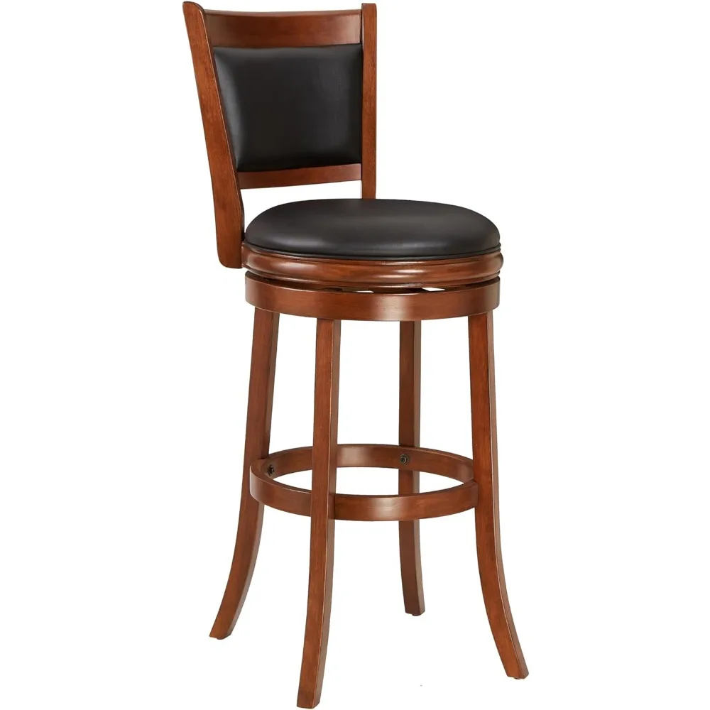 Swivel Pub Height Barstool 29 Inch Seat Height Cherry Set of 1