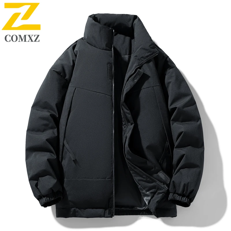 سترة قطن للرجال إصدار 2025 من القطن السميك للحماية من البرد والدفء وياقة واقفة معطف شتوي للترفيه في الهواء الطلق