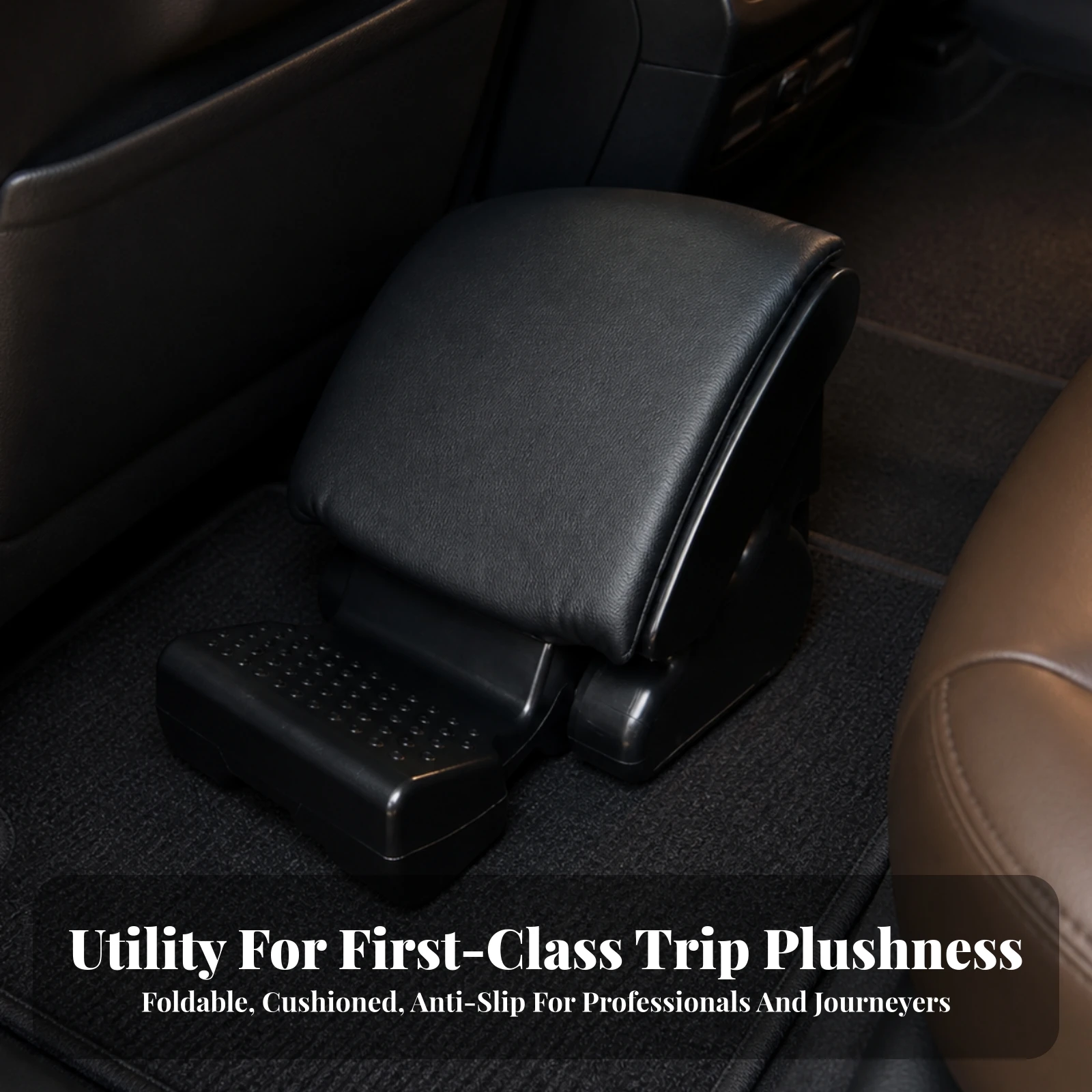 Portable Folding Stool Textured Folding Automotive Footrest with Massage Points ABS Plastic Footrest with PU Padded Surface