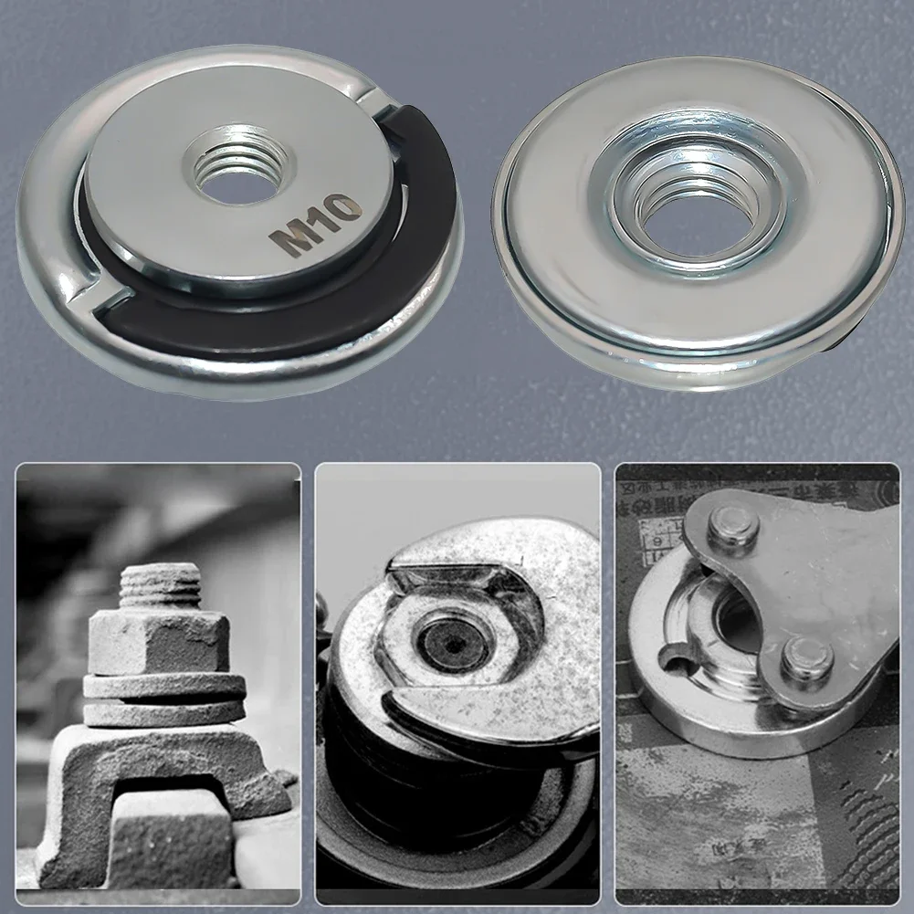 M10 M14 5/8inch -11 Thread Angle Grinder Self-Locking Pressing Plate Quick Release Flange Nut Accessory Locking Nut Replace