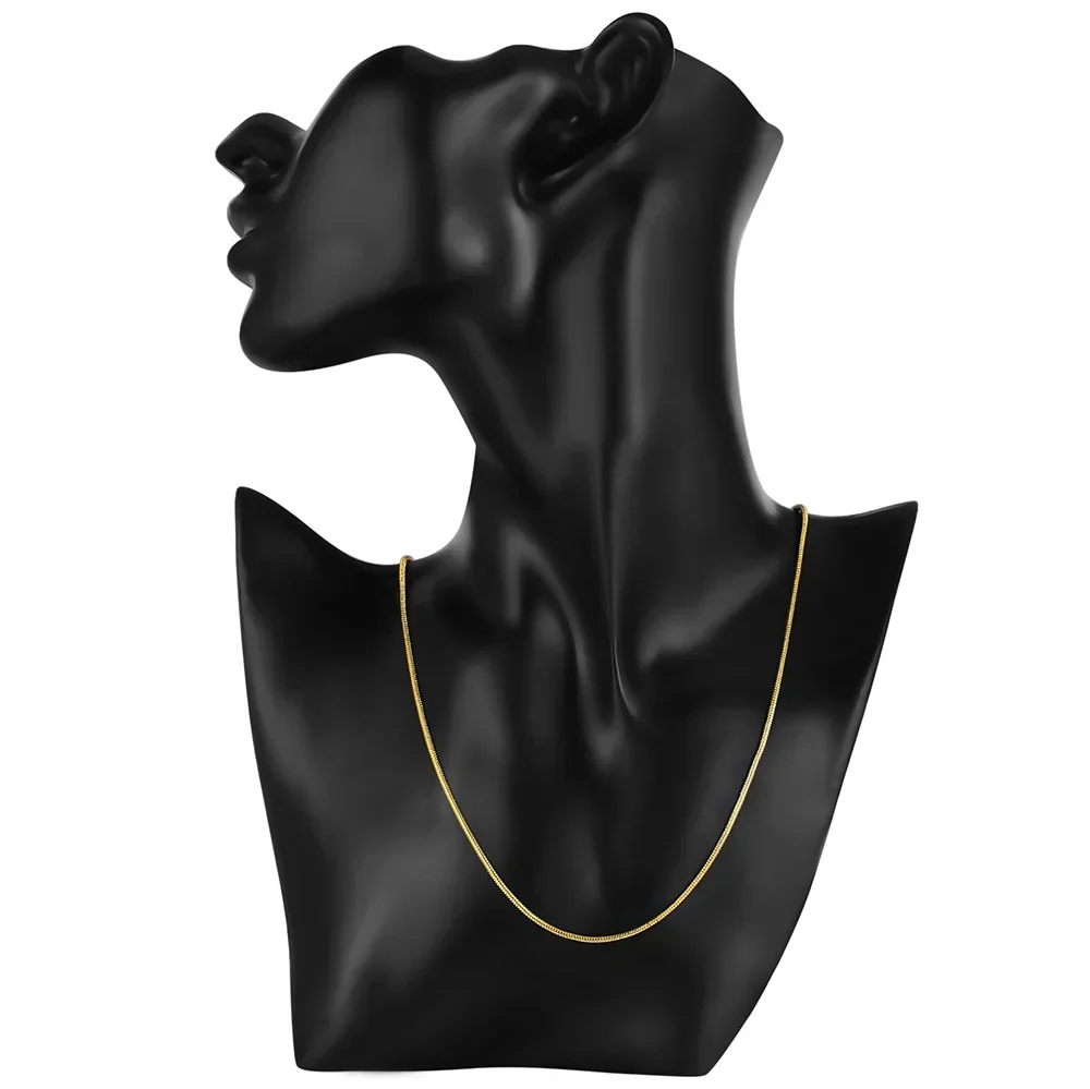 New 925 Sterling Silver 1MM Snake Chain 18K gold color Necklaces 16/18/20/22/24/26/28/30 Inches Women Men Jewelrys Gifts 9