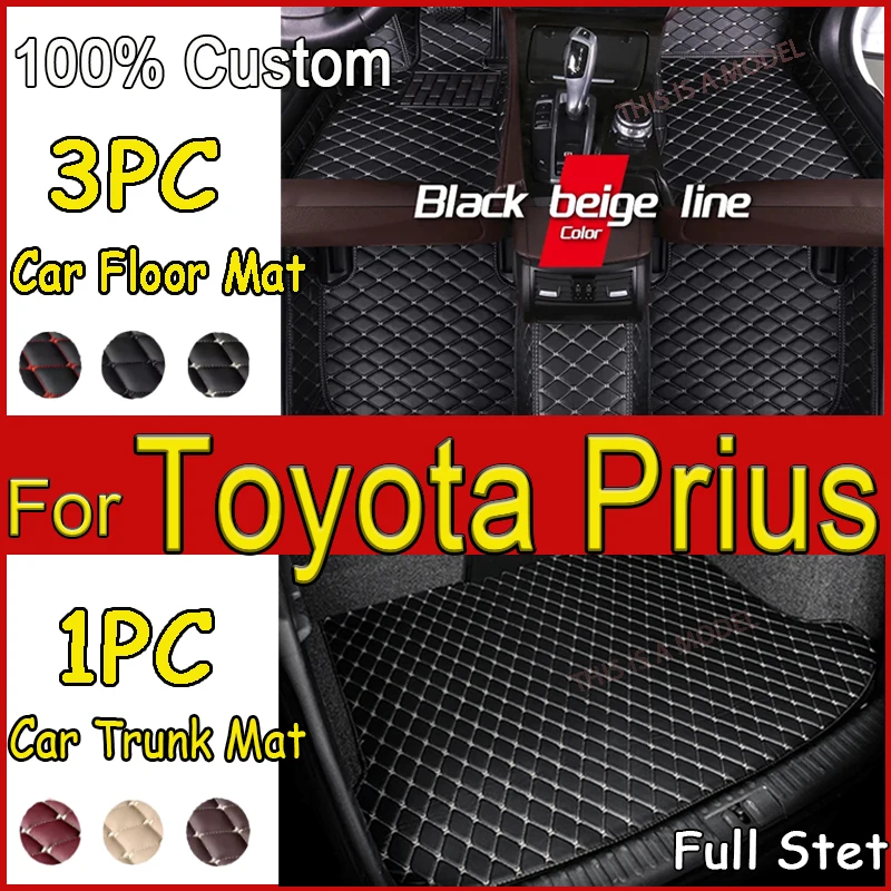 Car Mats For Toyota Prius XW30 2010~2015 Auto Durable Carpet Rugs Leather Mat Anti Dirt Floor Pad Full Set Car Accessories 2011