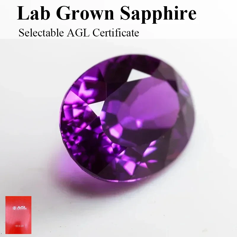 

Purplish Red Color Lab Grown Sapphire Oval Cut Charms Gemstones Beads Diy Jewelry Making Material Selectable Certi