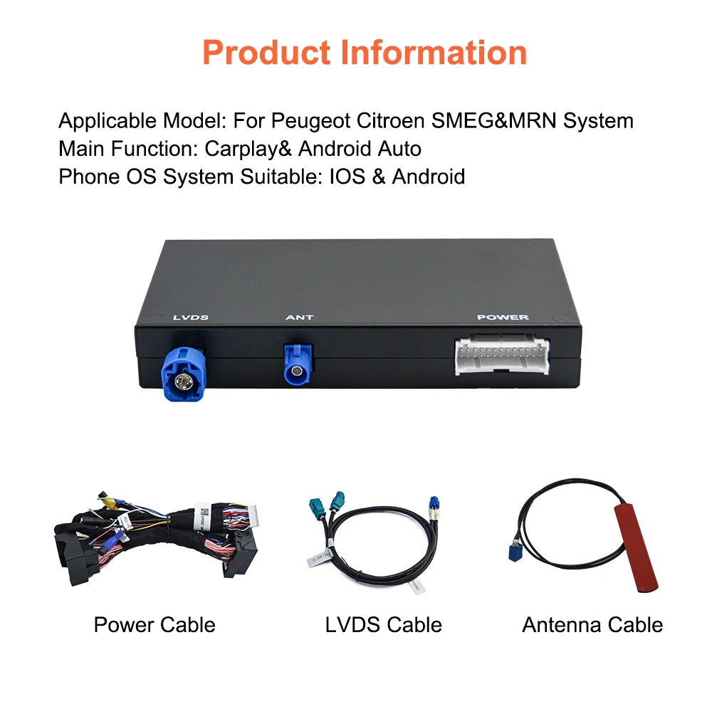 Bonroad Wireless Carplay Android Auto Interface For Peugeot Citroen SMEG MRN Picasso C4 C5 DS4 DS3 308 508 208 3008 Mirror Link – Detail 13