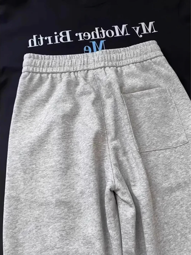 

ey Heavyweight Cleanfit Spor Men's Wide Leg Casual Pants Autumn Drape Straight Loose Fit Trousers Faionable Straight Cut