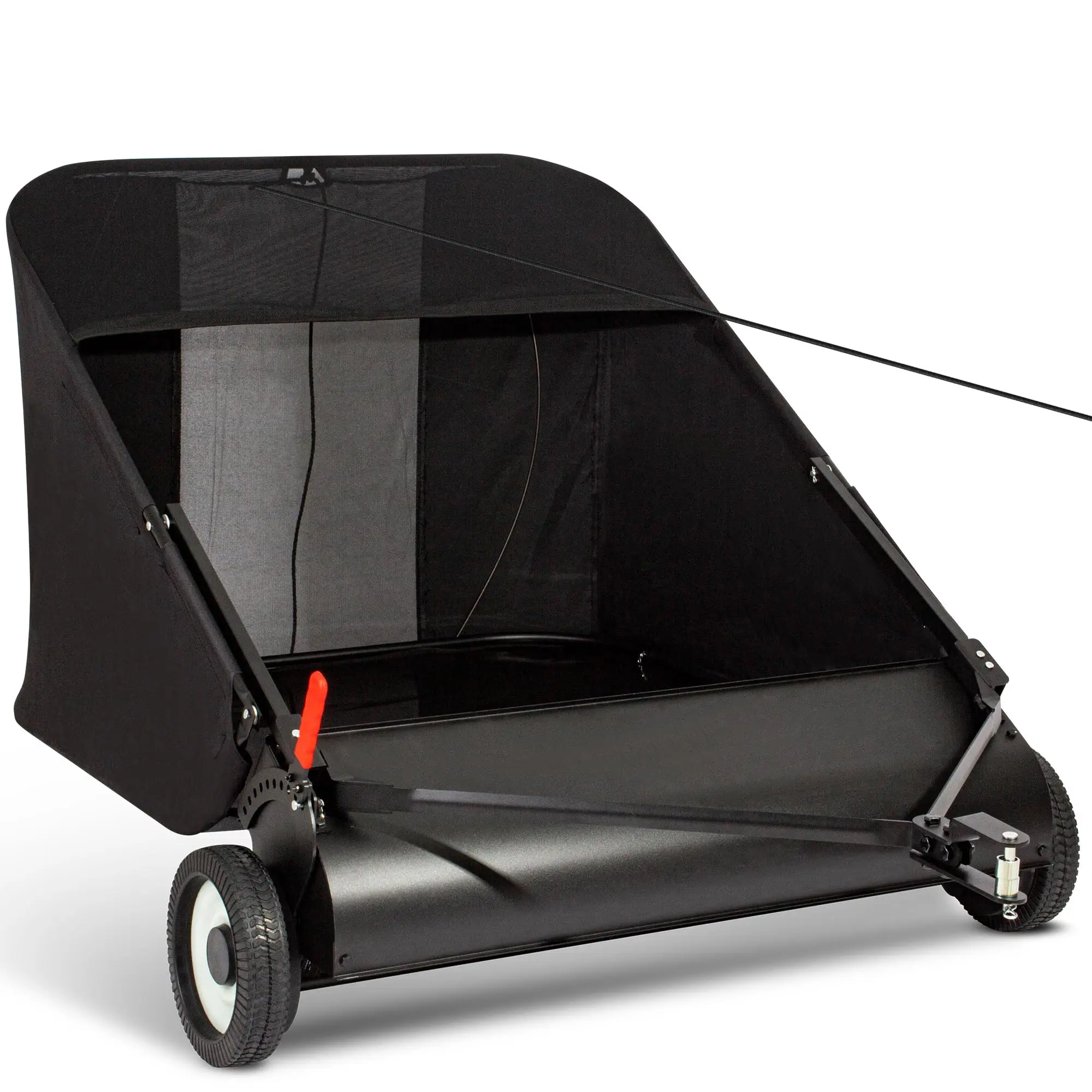 Adjustable Sweeping Height 42-inch Tow Lawn Sweeper for Leaves & Grass, Leaf Collector with Large Capacity Yard Sweeper