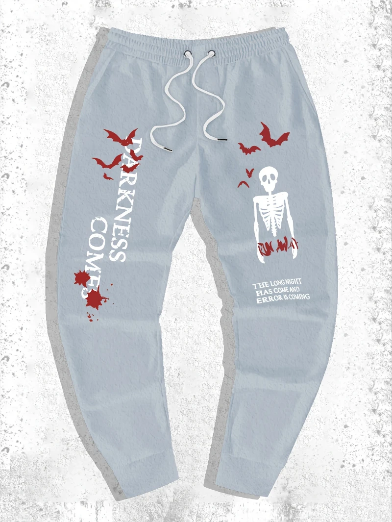 

2025 Autumn and Winter Mens Japanese Gothic Graphic Joggers Black Red Accent Loose High-end Luxury Is for Both Men and Women Gym