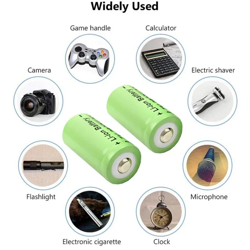 2-20PCS 2800mAh CR123A Rechargeable Battery 3.7V Li-ion 16340 Batteries for LED Flashlight Travel 16340 CR123A Battery