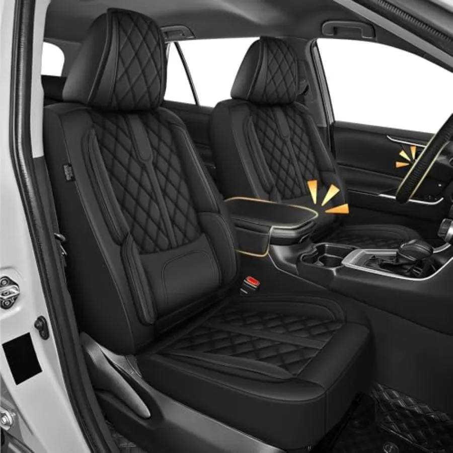 

Индивидуальные чехлы из искусственной кожи для сидений Toyota RAV4 2019-2025 LE XLE XLE Premium Limited, черные, полный комплект