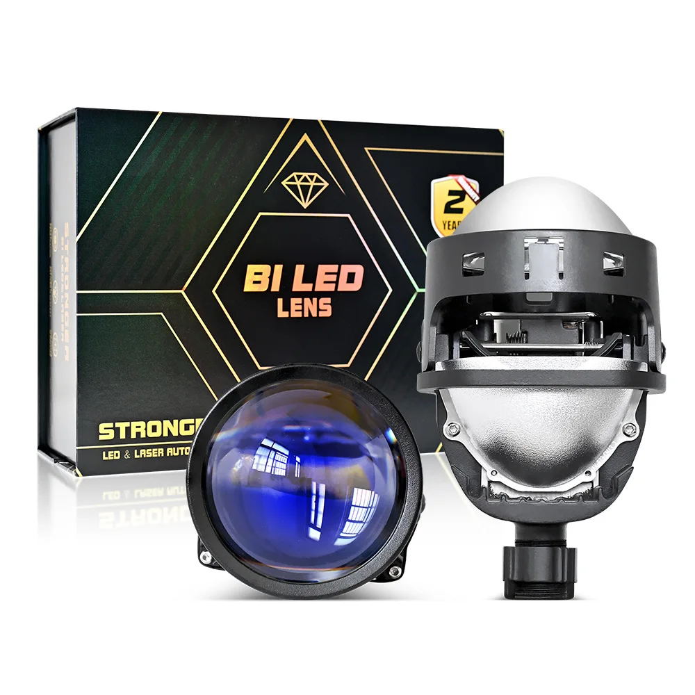 

130W 3-Inch Ultra Short Bi-LED Headlight Dual Lens Laser Beam Penetration Car Accessories H4 H7 Retrofit No Damage