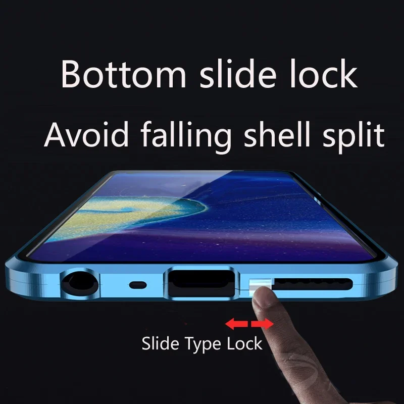 360 حماية كاملة معدنية المغناطيسي على الوجهين الزجاج المفاجئة قفل الحال بالنسبة ممن لهم K13 توربو برو 5G غطاء حماية عدسة كاملة #4