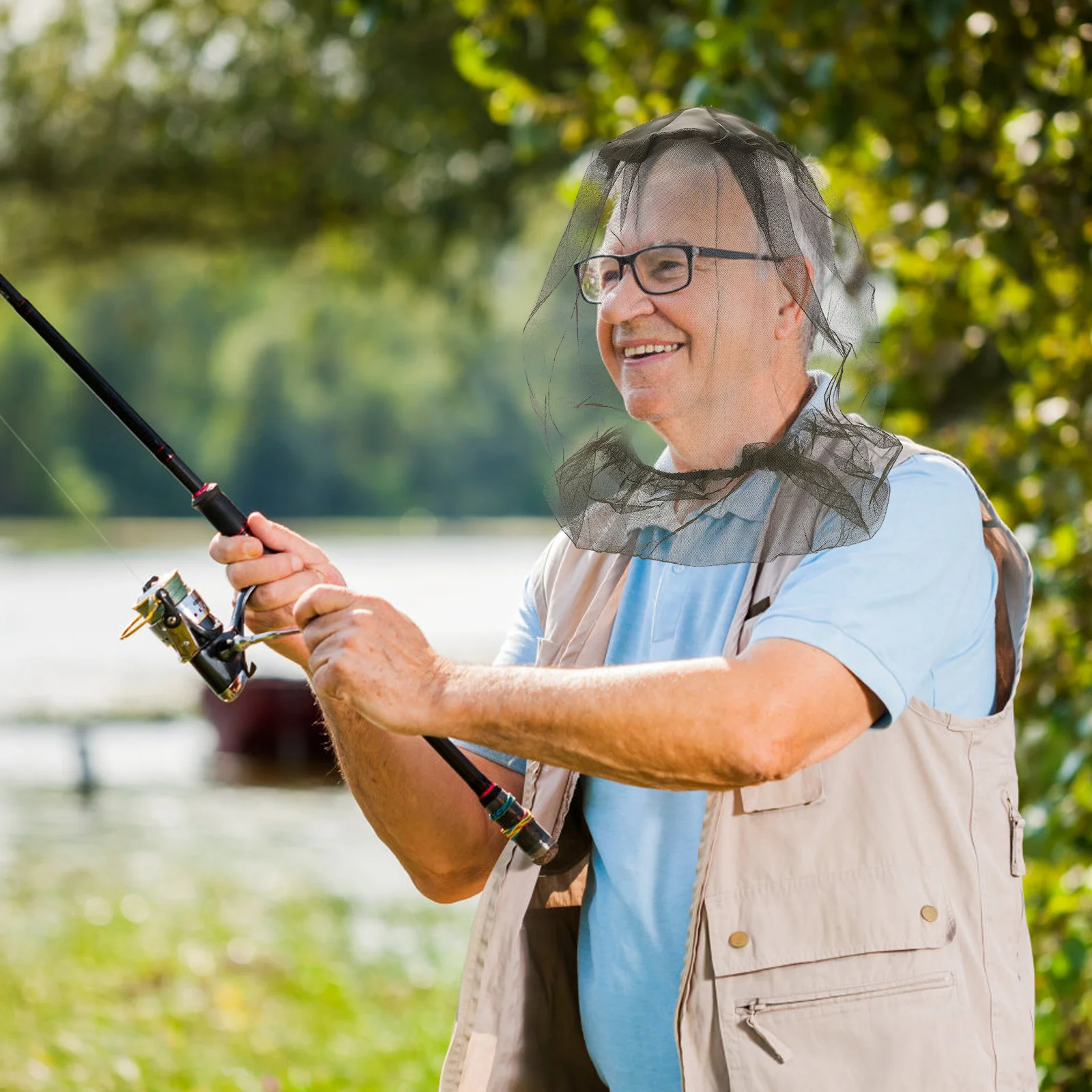 

3Pcs Breathable Fishing Net Hats Sunproof Head Protectors for Outdoor Activities Fishing Net Hats Head Protectors