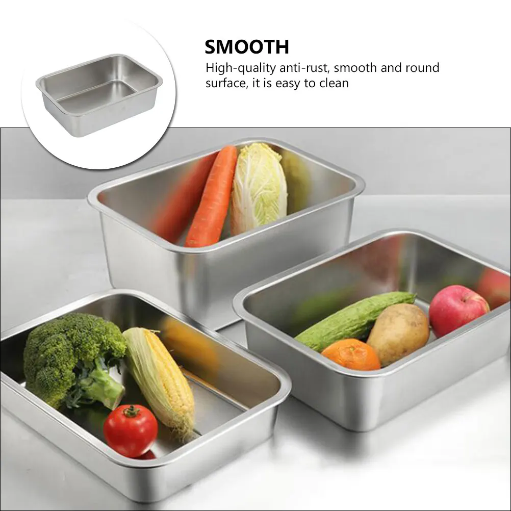 

1pc Stainless Steamed Vegetables Plate Rice Plate Food Storage Tray Home Restaurant Kitchen Tableware Set