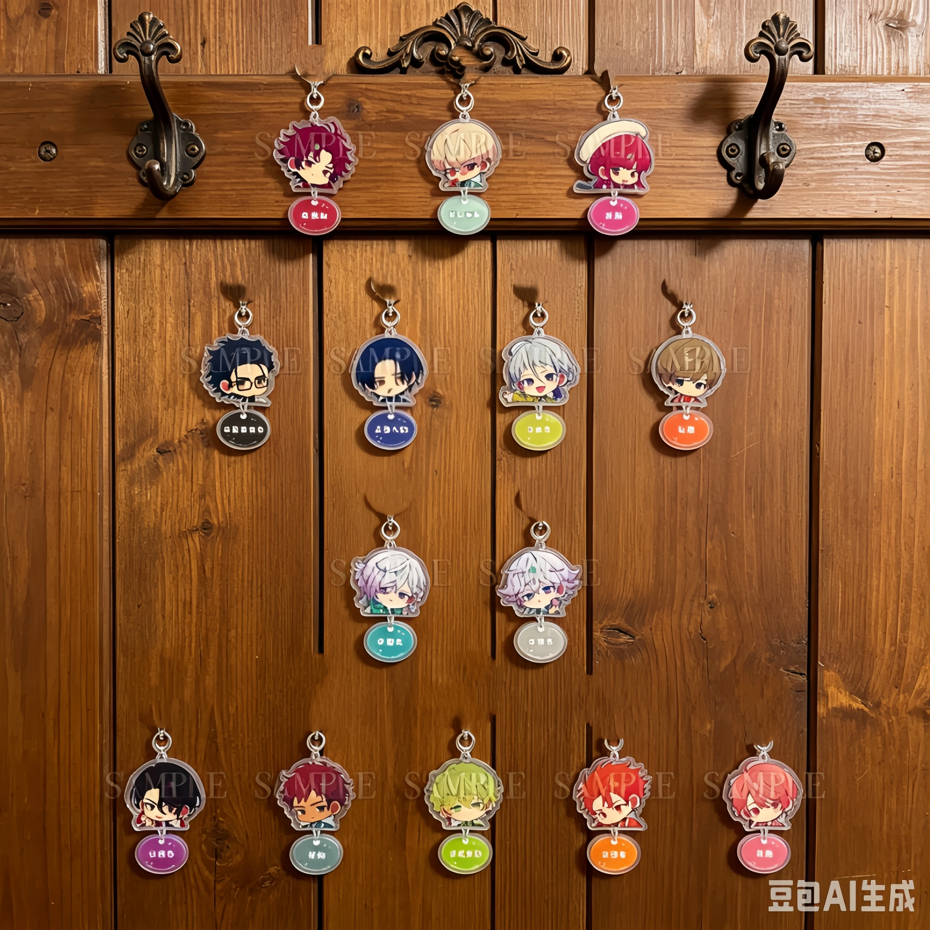 154PCS/Paradox Live Hot Anime Wholesale Acrylic Keychain Bag pendant Cosplay 6cm Animation Peripheral bag decorations Q Version