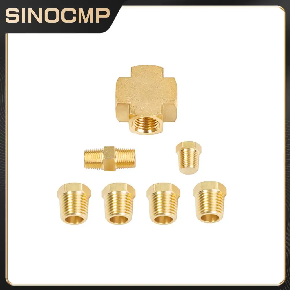 

4Pcs Thread Adapters+Double-Threaded +Locking Screw Screw With 1/8 Inch-27 NPT Female Thread 1/4 Inch-18 NPT Male Thread