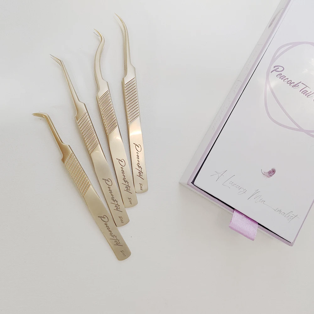 Golden Tweezer for eyelash extension eyelashes tweezers sets perfect closure  stunning tweezer